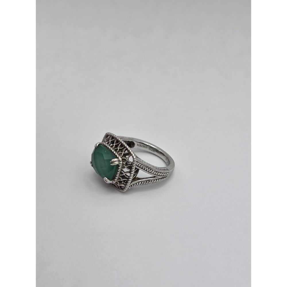GABRIEL & CO. STERLING SILVER 925 GREEN CHALCEDONY RING SIZE 7 - Picture 12 of 15